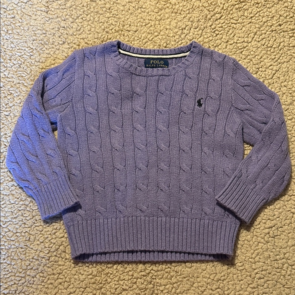 Polo by Ralph Lauren Lavender Cable-Knit Crewneck Sweater